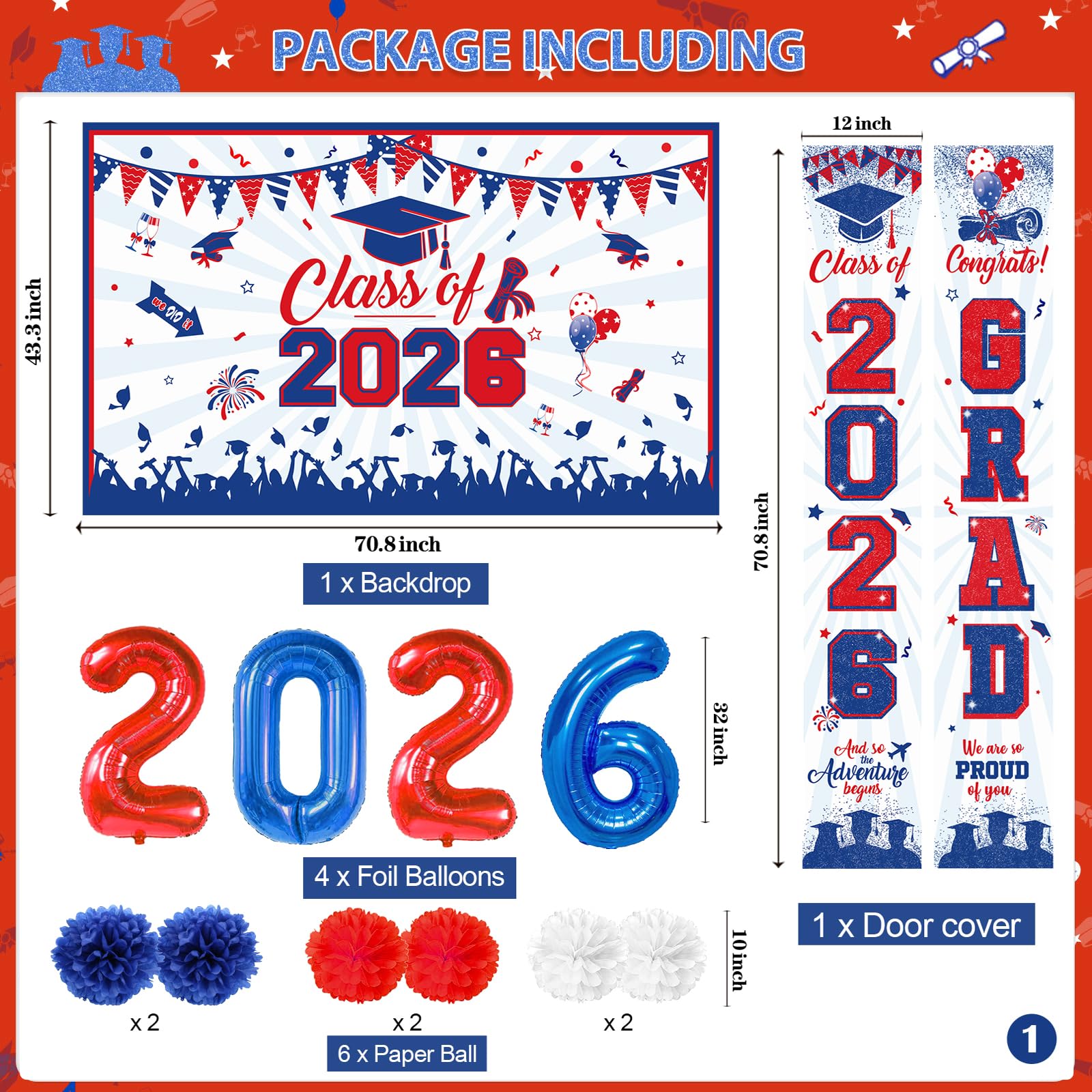 Yavxzvbw grad 2026 door banner creates a festive entry for ceremonies.