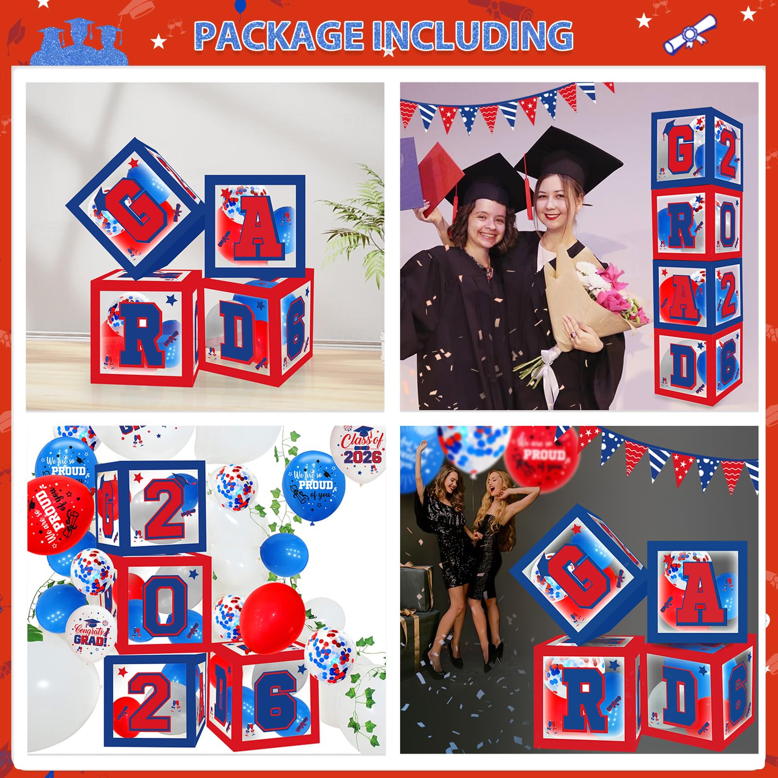 Yavxzvbw latex balloons 48-count kit fills the space with pattern and color.