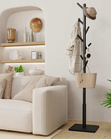 Yawinhe coat rack in bedroom adds convenient clothing storage