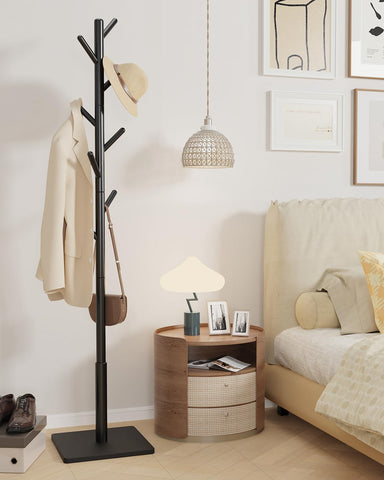 Yawinhe beech wood coat rack emphasizes natural warmth and durability