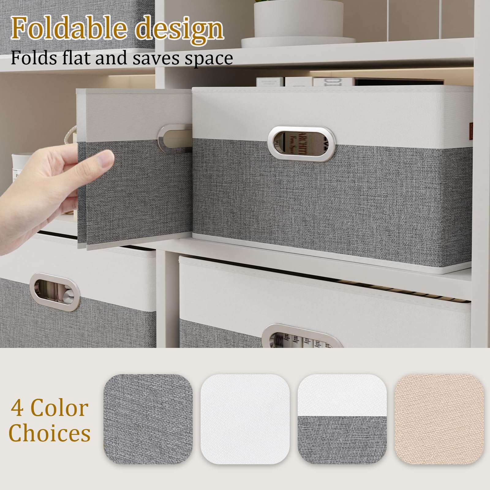 Yawinhe white and grey storage bin complementing home decor.