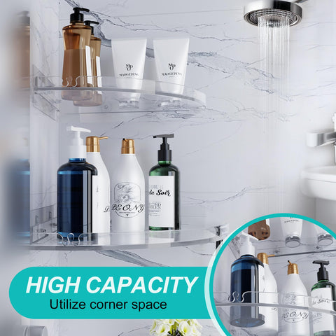 YAWSOUP adhesive wall-mount shower caddy secures supplies without drilling.