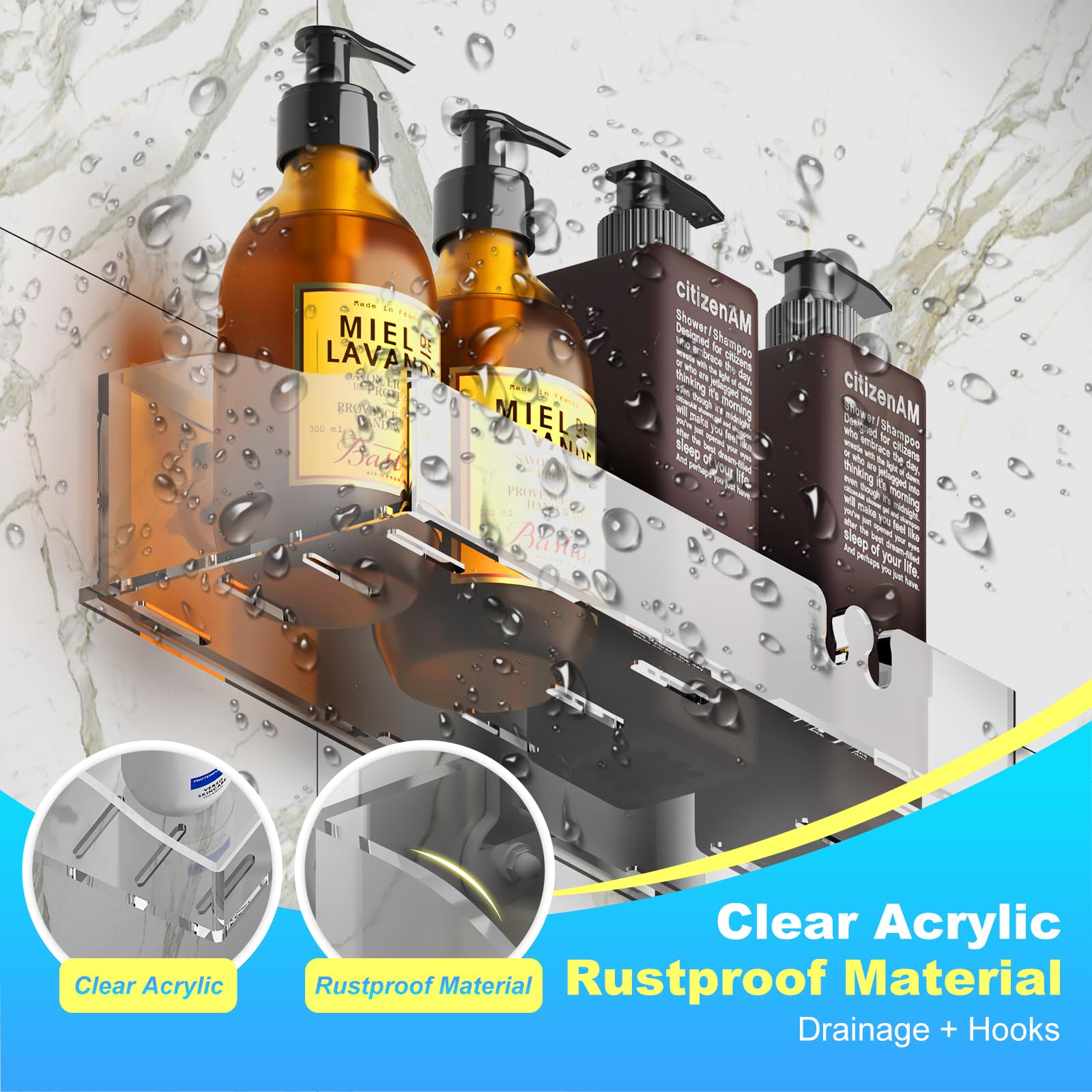 YAWSOUP transparent traceless adhesives ensure a clean look and durable wall support.