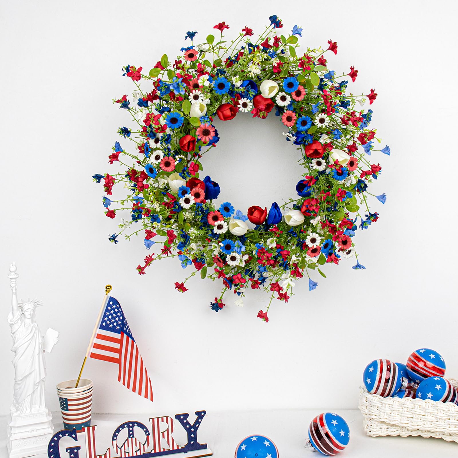Yawwind front porch decor wreath creates a welcoming holiday atmosphere.