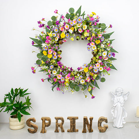 Yawwind rustic front door wreath complements walls and entryways with vintage charm.