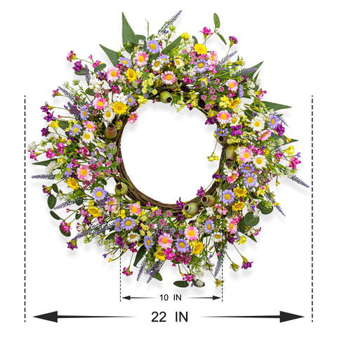 Yawwind decorative wreath adds spring vibes to any doorway and space.