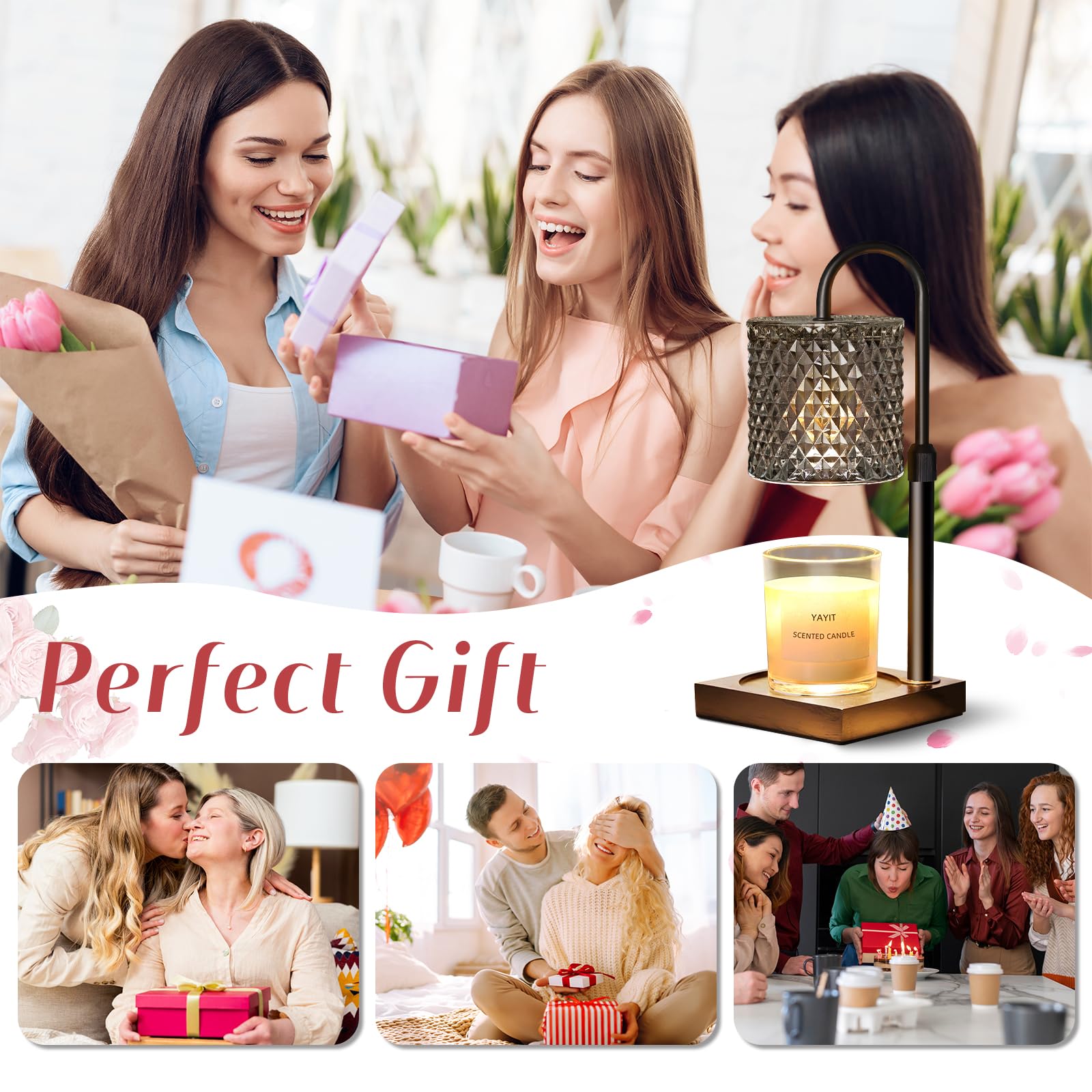YAYIT Candle Warmer Lamp flameless heat delivers aroma without flames
