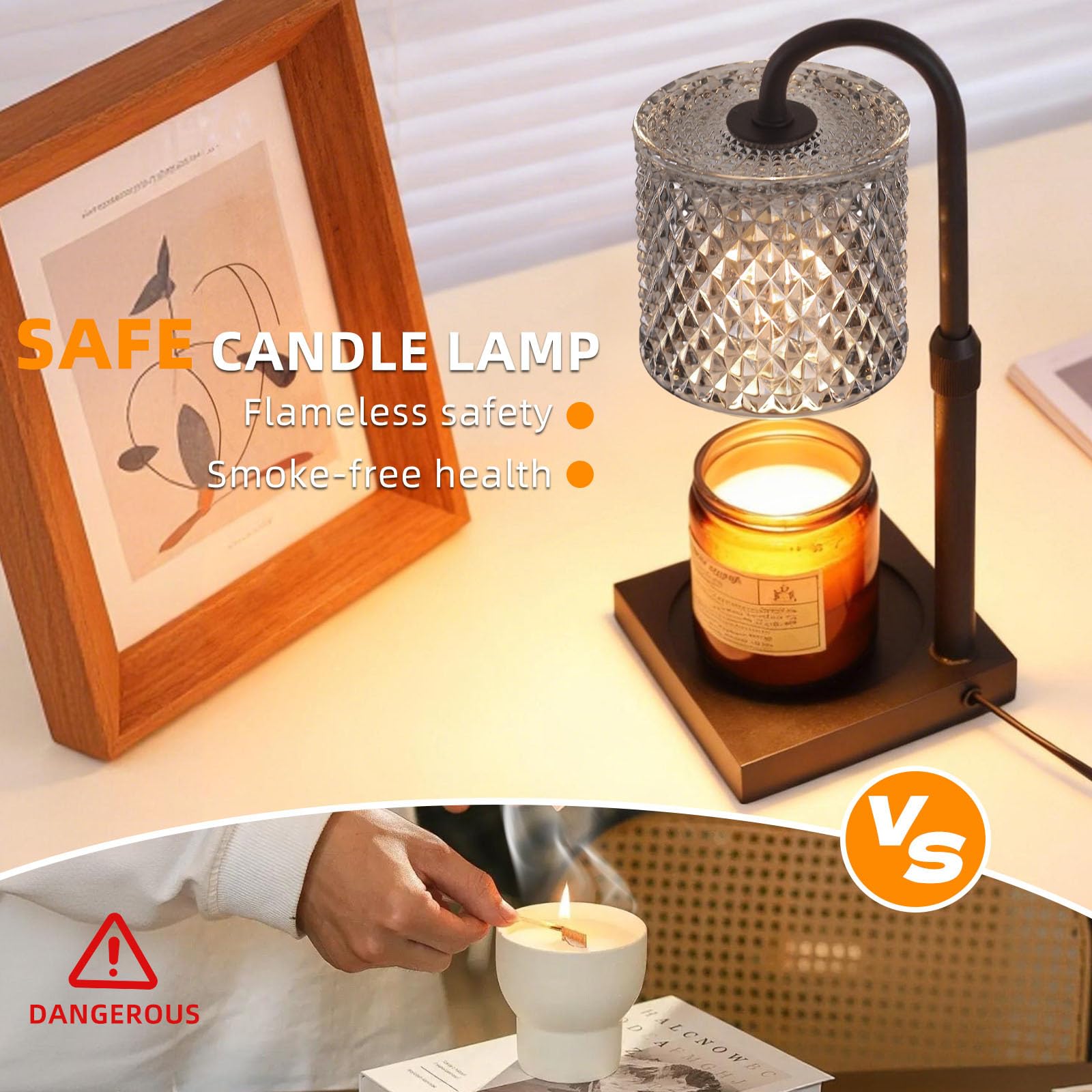 YAYIT Candle Warmer Lamp on table setup fits cozy living spaces