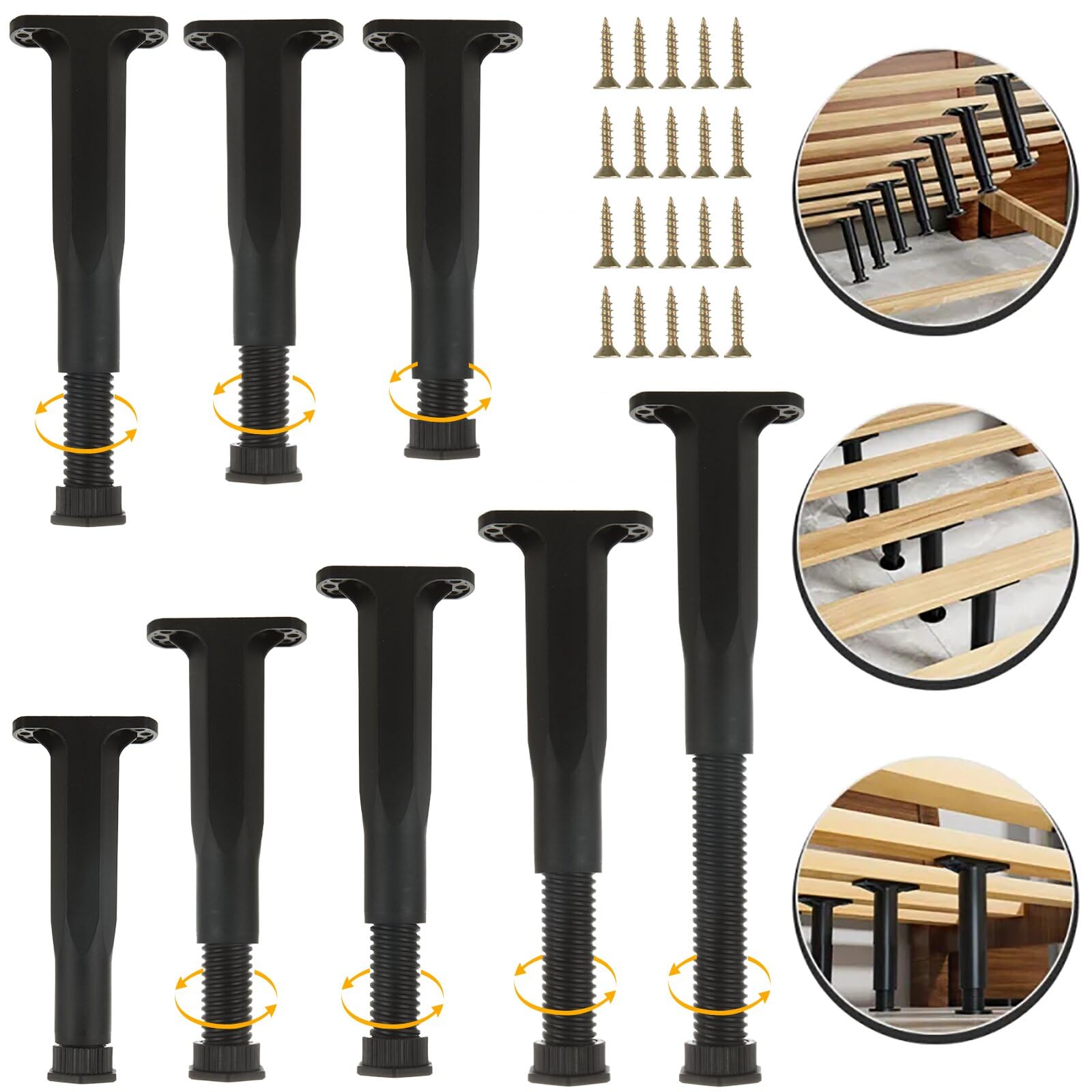 YAYODS eight-pack bed legs with screws for sturdy bed frame support