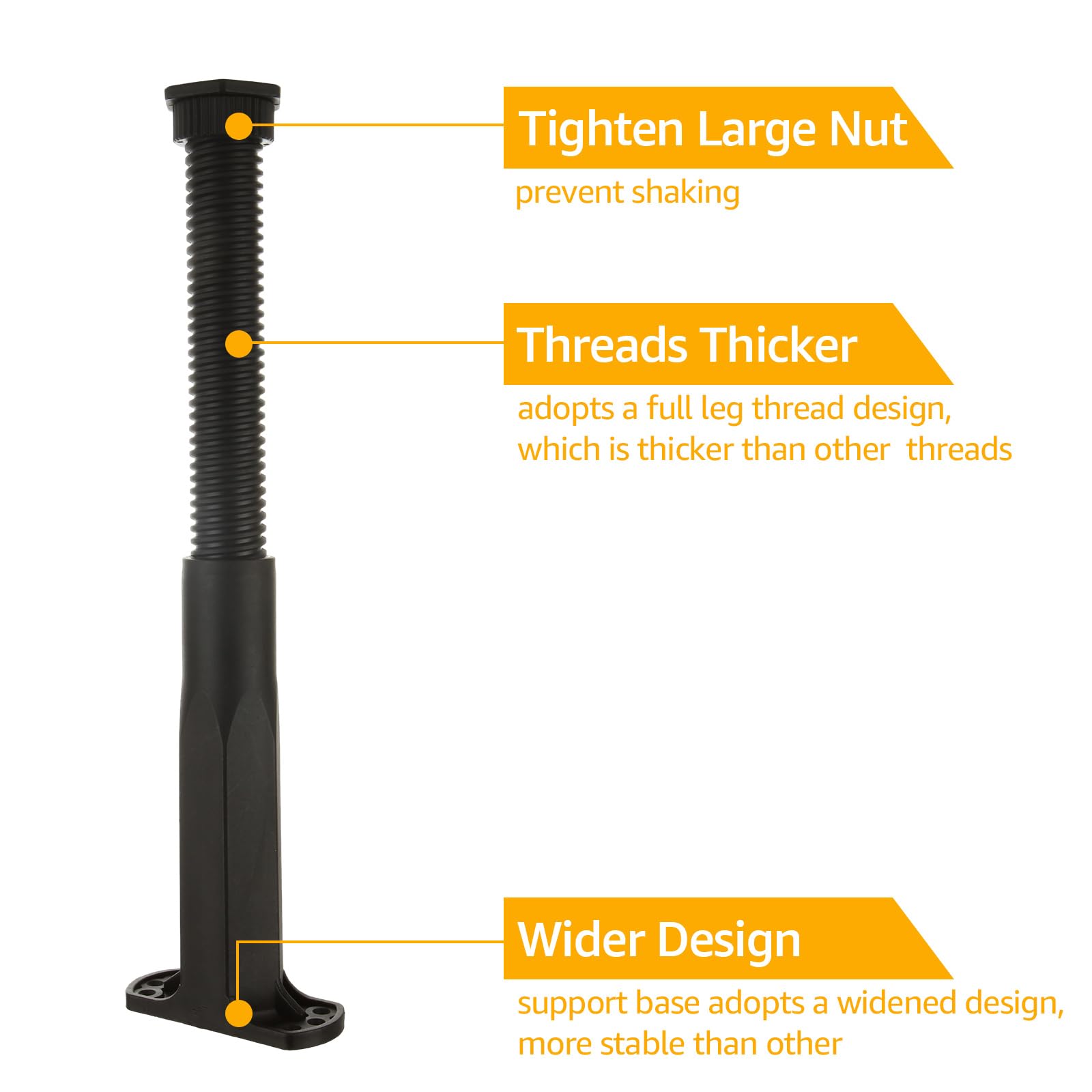 YAYODS height-adjustable bed legs from 8.2 to 14.7 inches for leveling