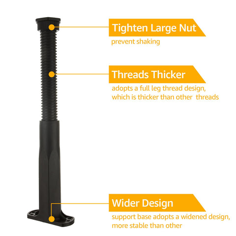 YAYODS height-adjustable bed legs from 8.2 to 14.7 inches for leveling