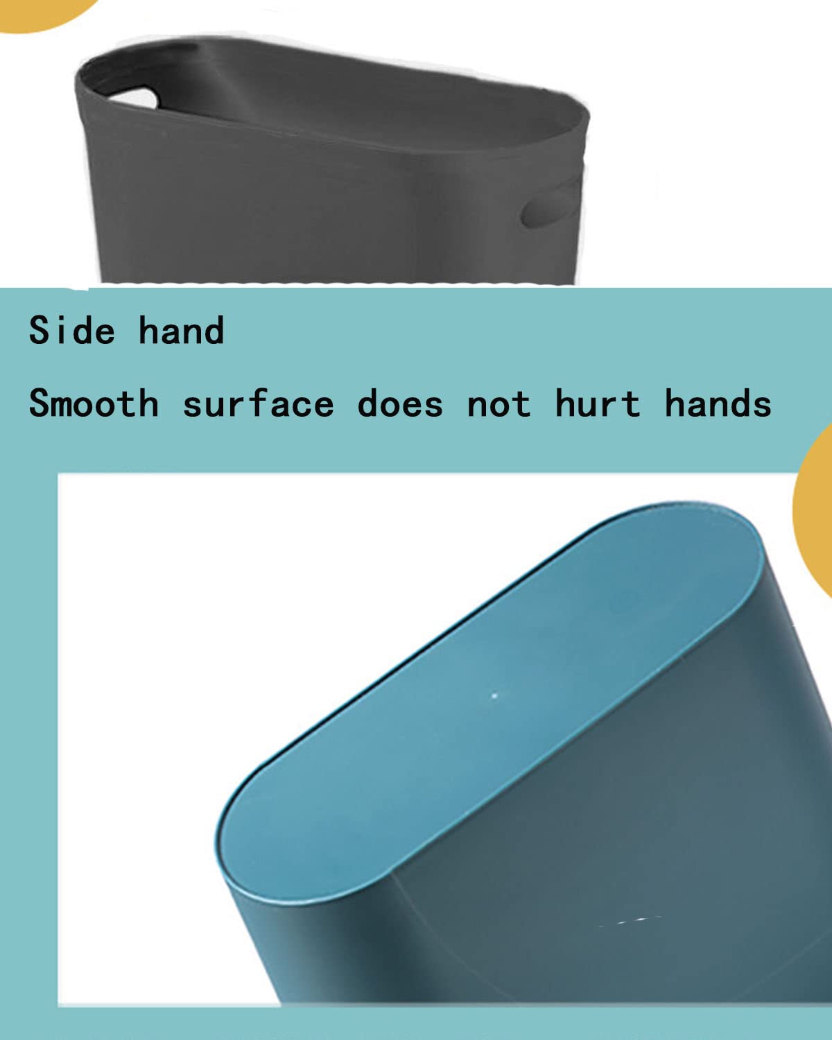 YAZEES thick PP material trash can resists drops and deformation