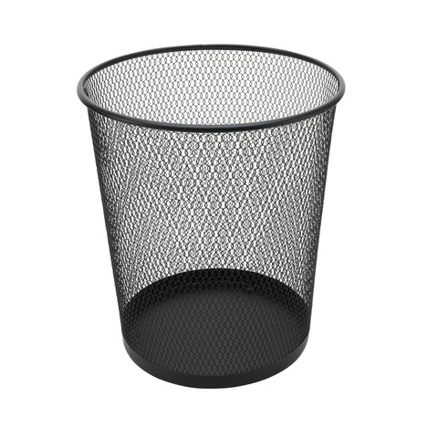 YBM HOME mesh wastebasket on a desk with open top for quick disposal.