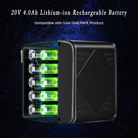 YCFSERMYO fully charged 4.0Ah battery ready for extended cleaning sessions.