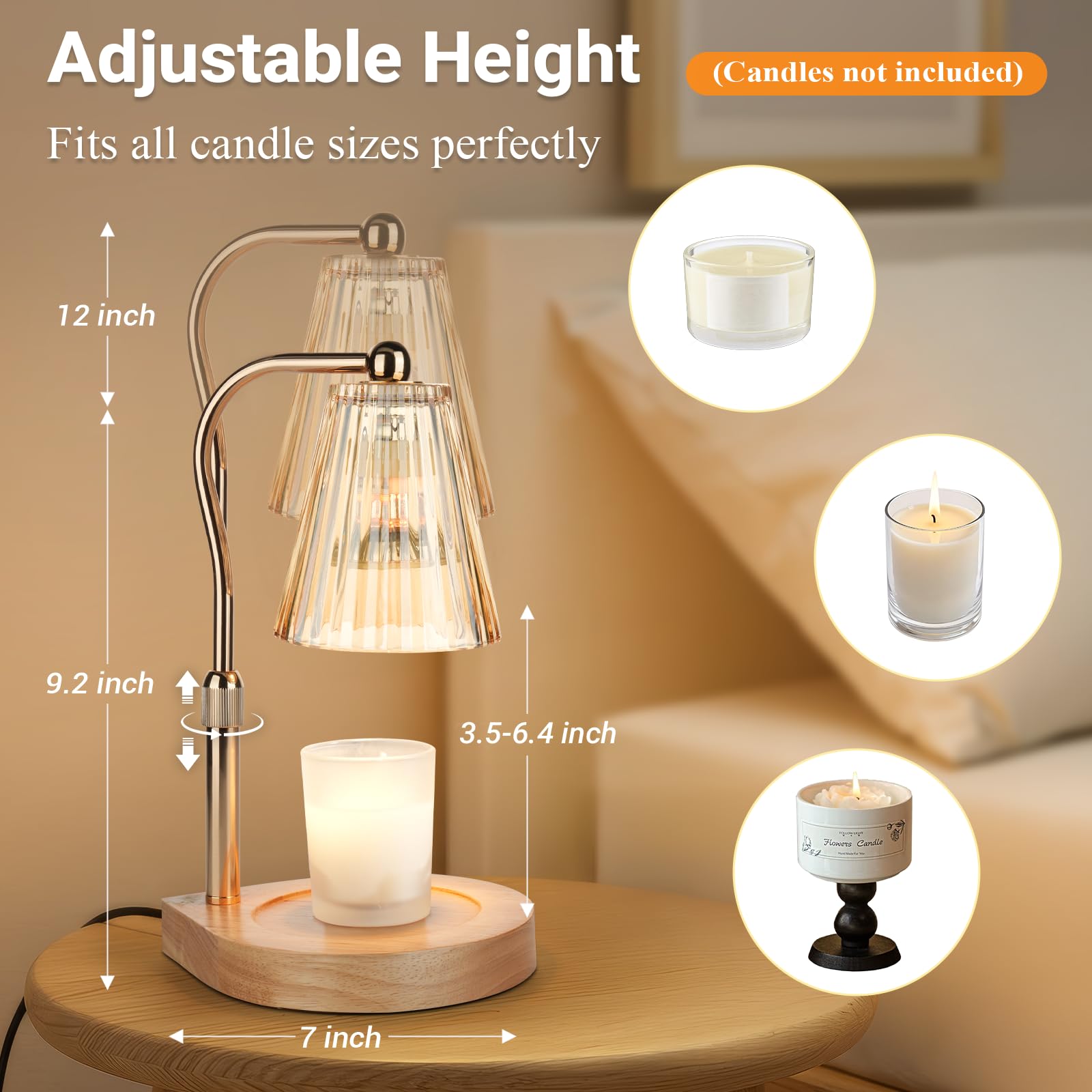 YDDQR candle warmer control panel with timer and dimming options