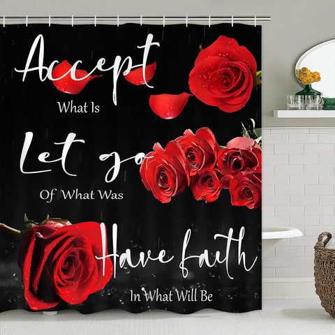 Yddsky red rose bath mat with soft texture and quick-dry design