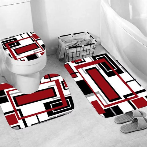 Yddsky U-shaped rug features non-slip bottom for secure bathroom setup.