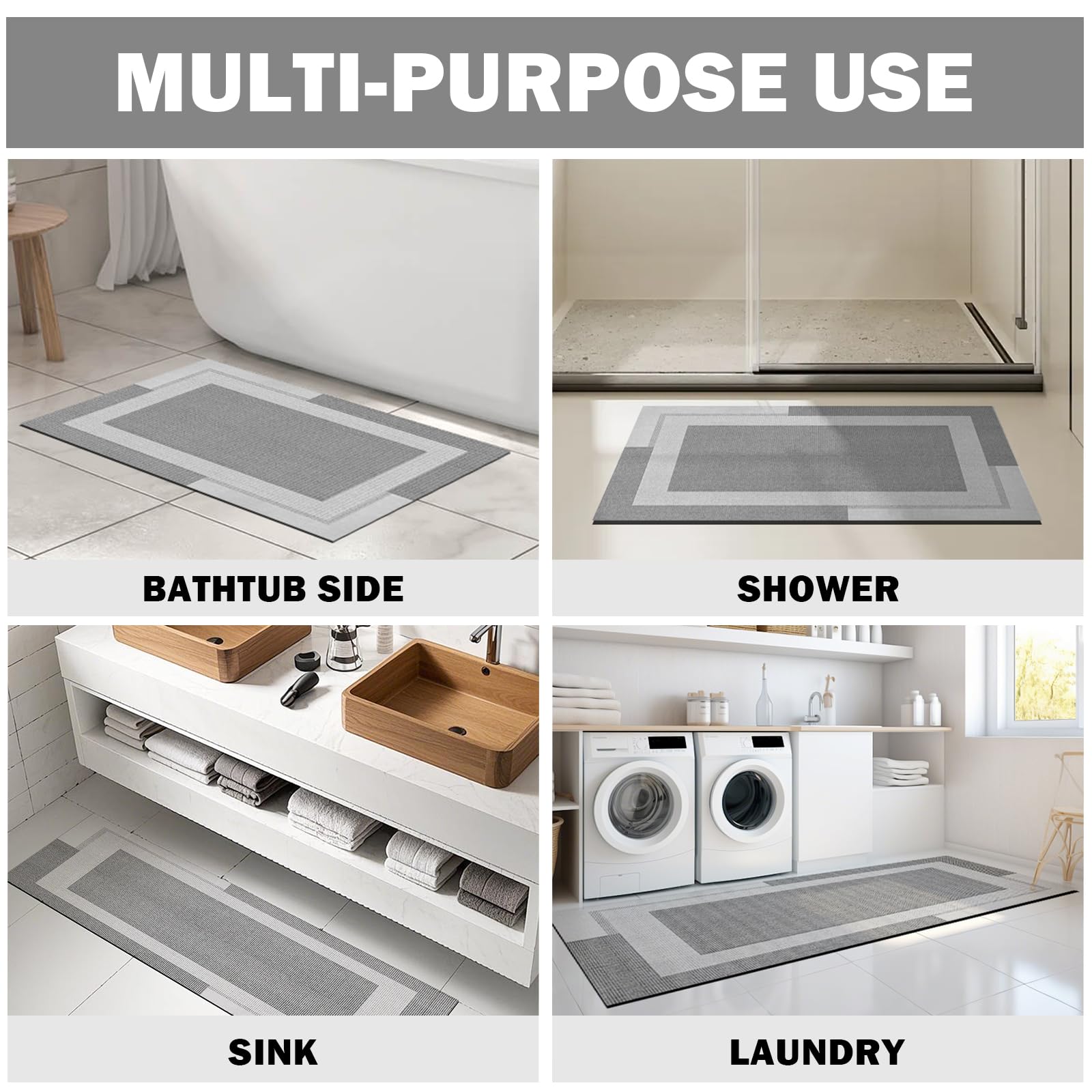 YDKGL 20x32 inch mat fits standard bathrooms and showers.