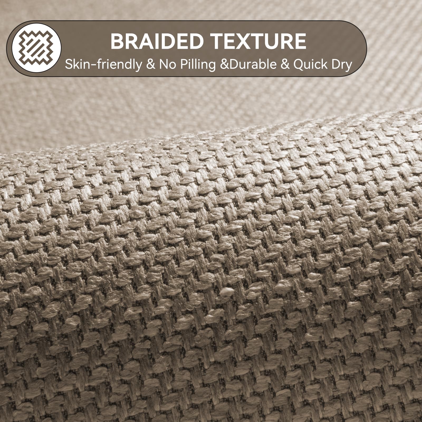 YDKGL beige brown-tone rug blends with any bathroom decor.