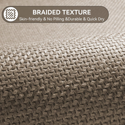 YDKGL beige brown-tone rug blends with any bathroom decor.