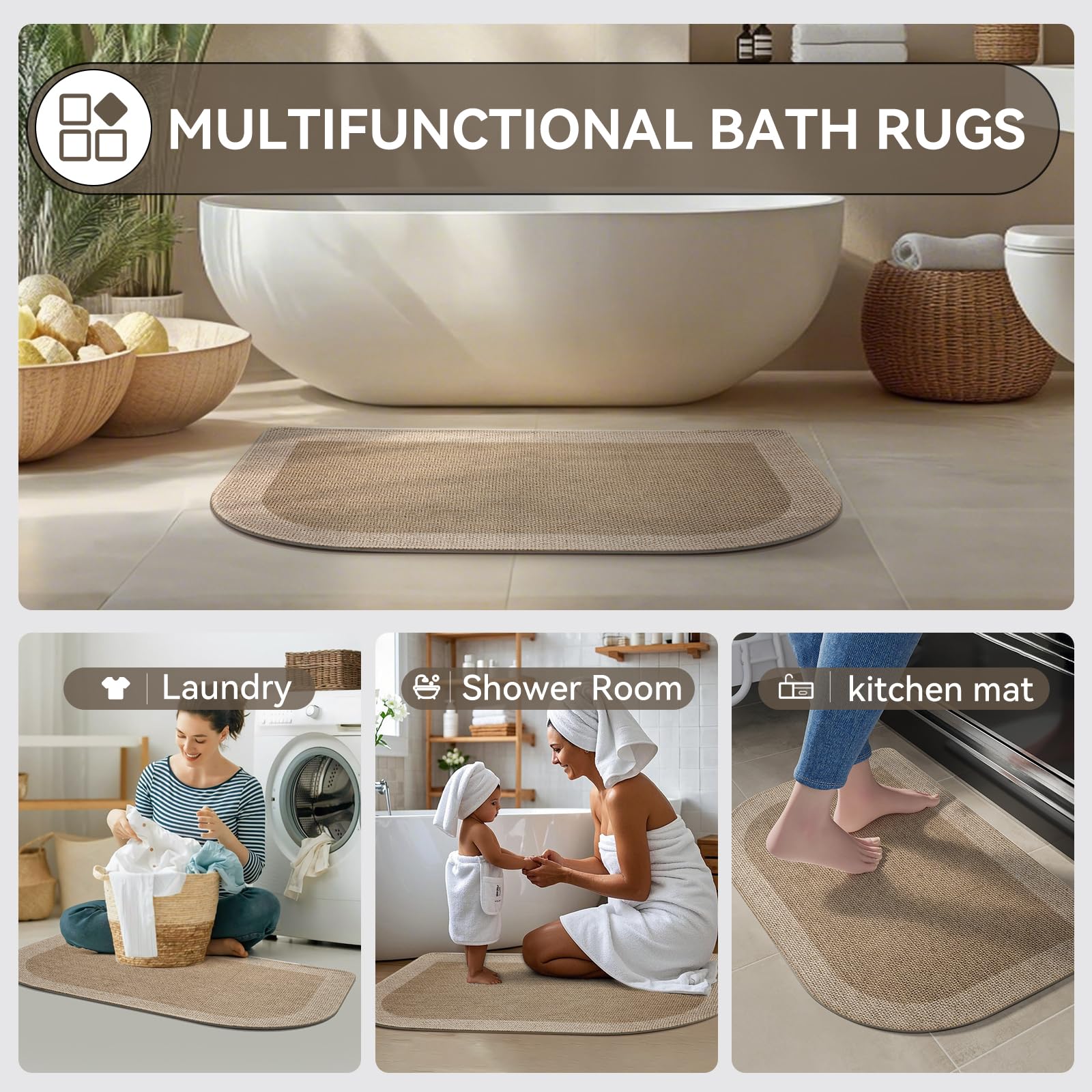 YDKGL easy-clean rug maintains flat shape after washing.