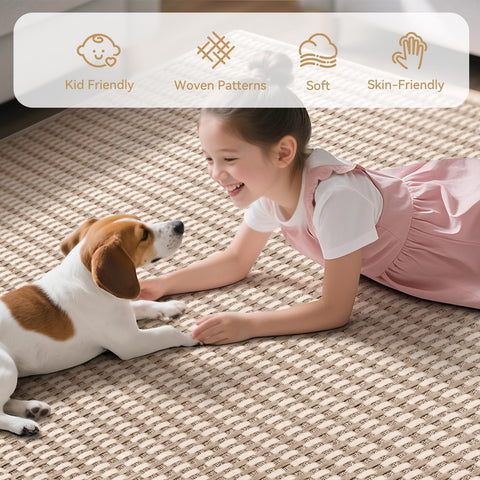 YDKGL non-slip backing helps reduce movement on smooth floors.