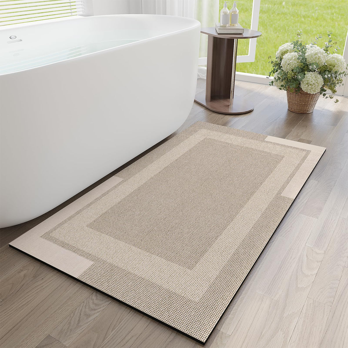 YDKGL non-slip bath mat with rubber backing for a stable bathroom floor.