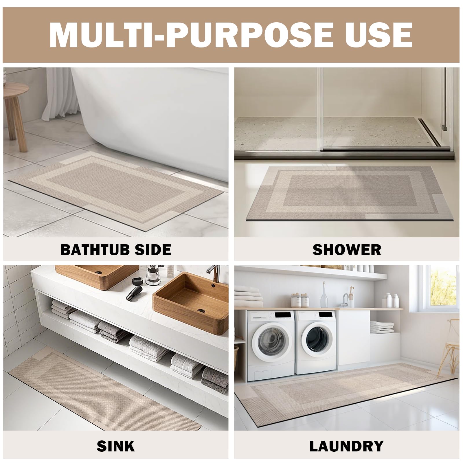 YDKGL ultra-thin mat in shower area fits under doors