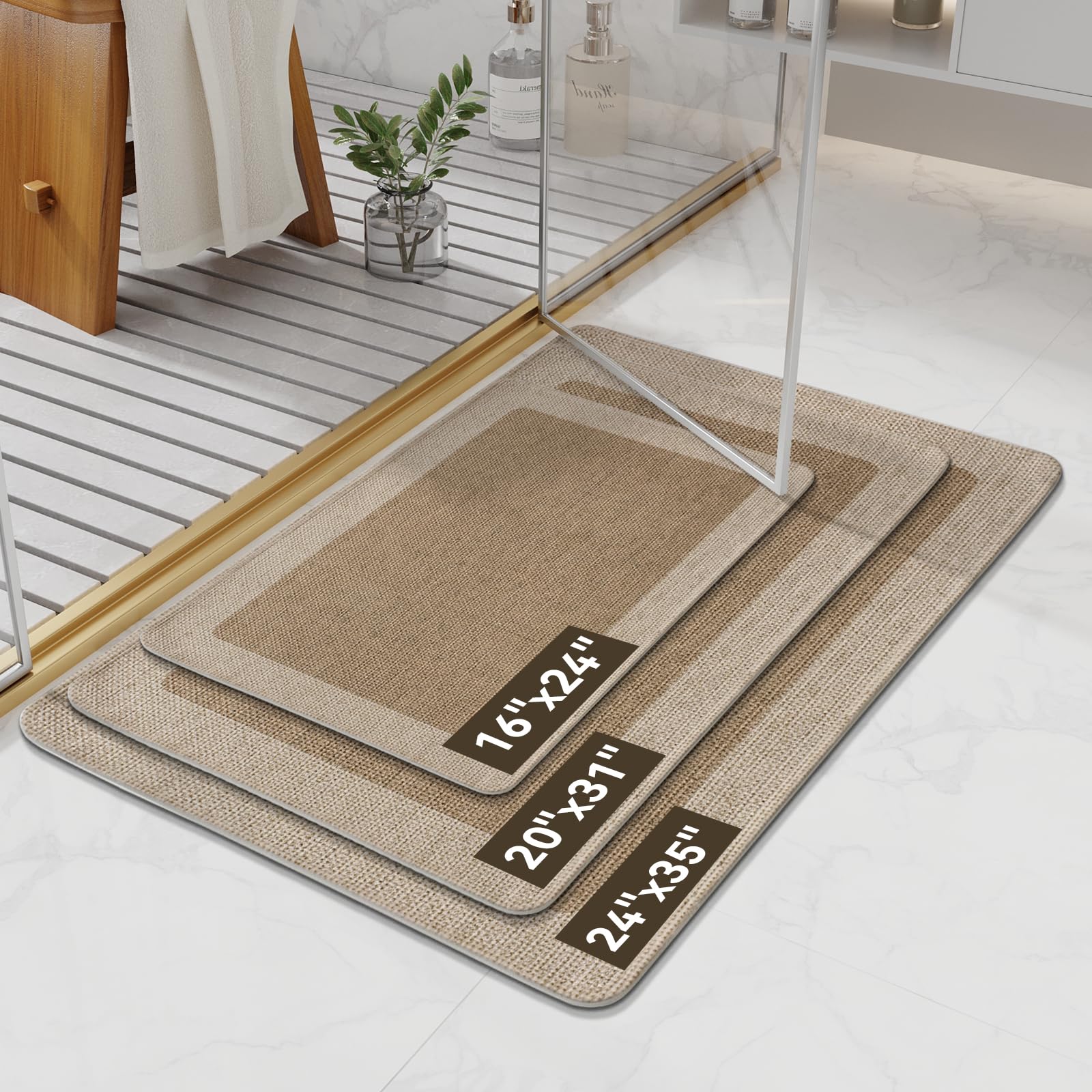 YDKGL non-slip rubber backing grips wet floors to stay in place