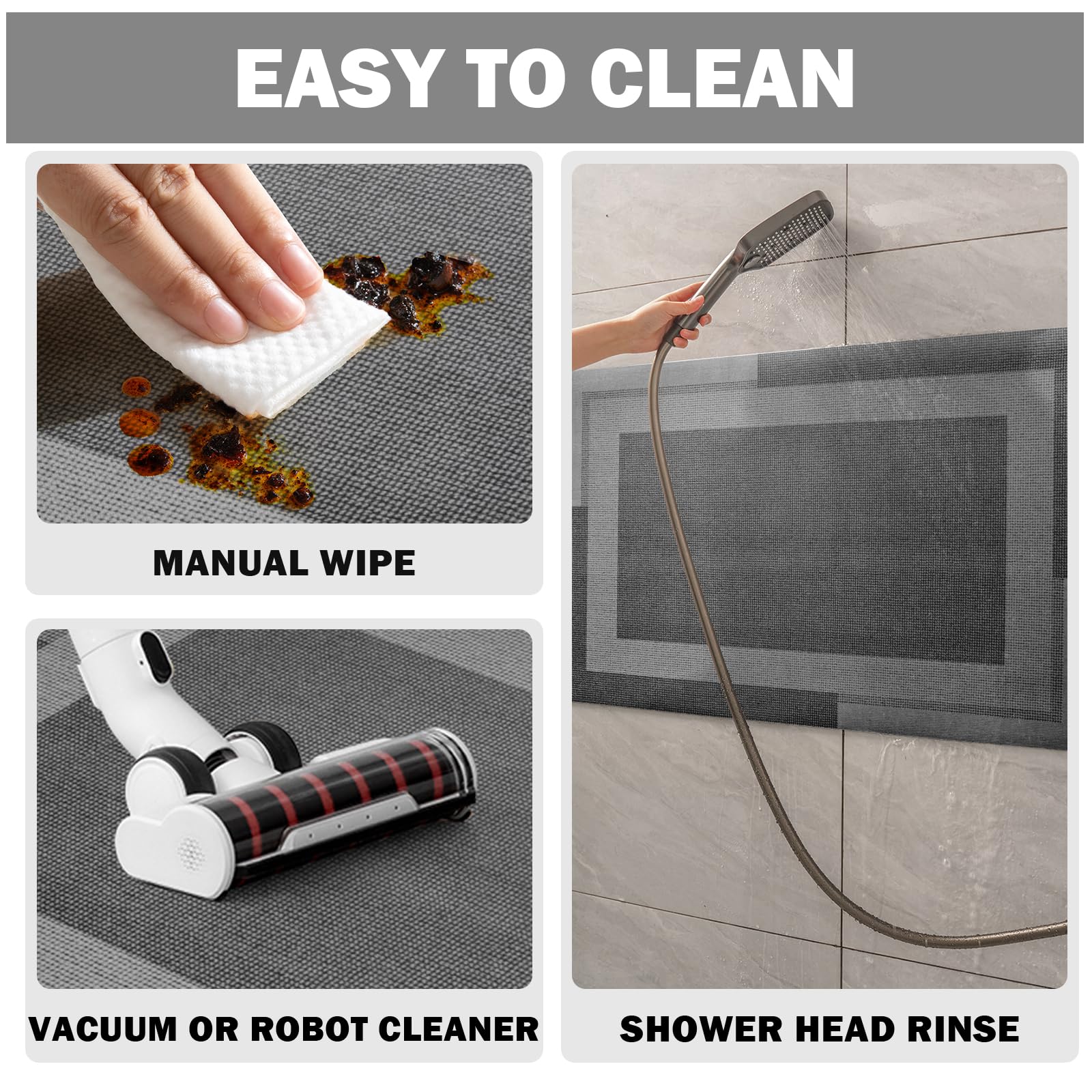YDKGL thin rug maintains door clearance while staying in place