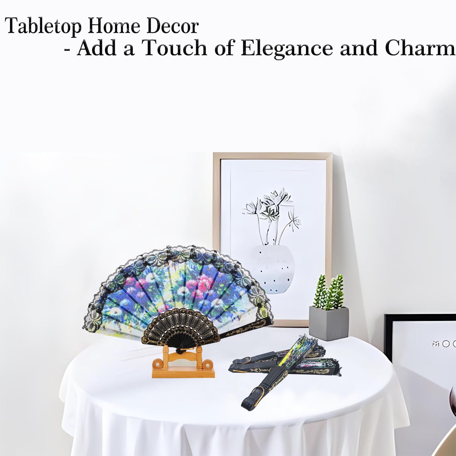 YeahClub gold-like carvings on fan for luxurious looks.