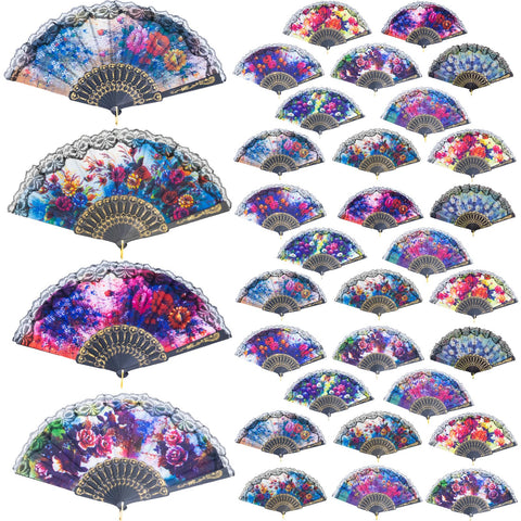 YeahClub foldable Spanish floral fan for graceful dance performances.