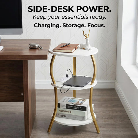 YEAKOO compact side table fits small spaces while keeping essentials within reach
