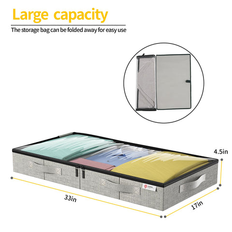 YearningHome under-bed bag with a clear PVC window for quick visibility and access