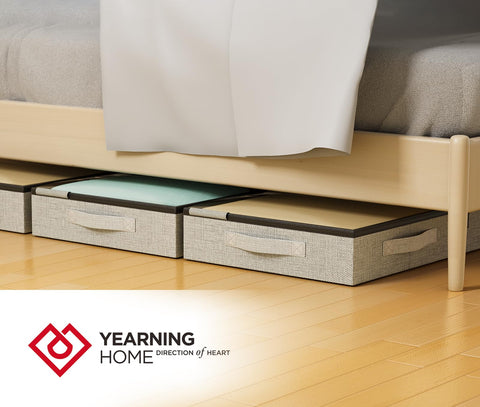 YearningHome under-bed container bedroom storage for clothes and blankets with easy reach.