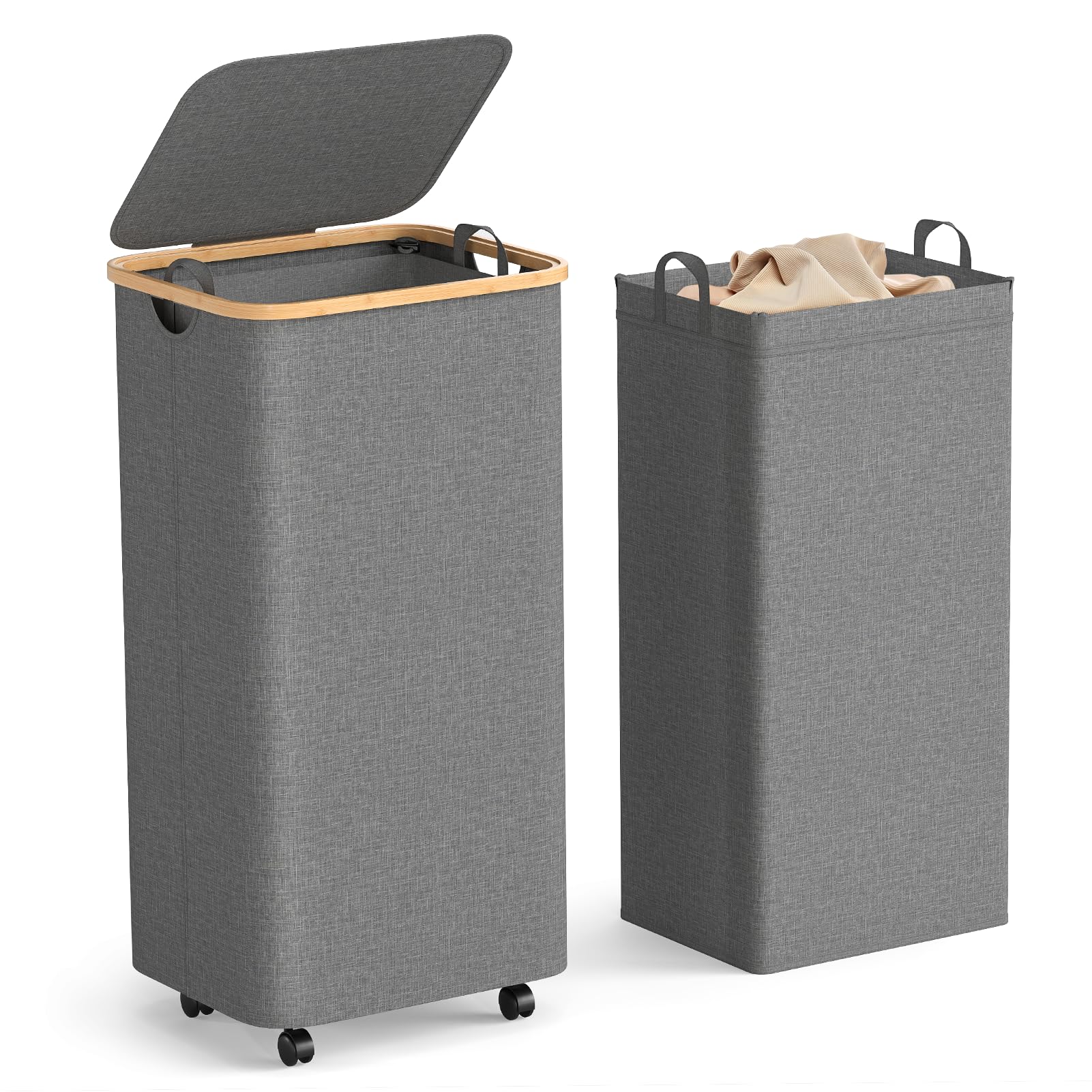 Yecaye 100L laundry hamper with foldable design for easy storage