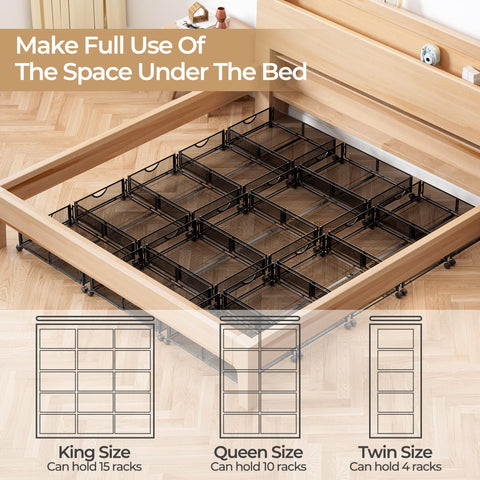 Yecaye 2-pack under-bed storage, space-saving solution for small apartments.