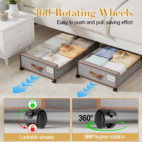 Yecaye 60L capacity under-bed drawer ready to store clothes.