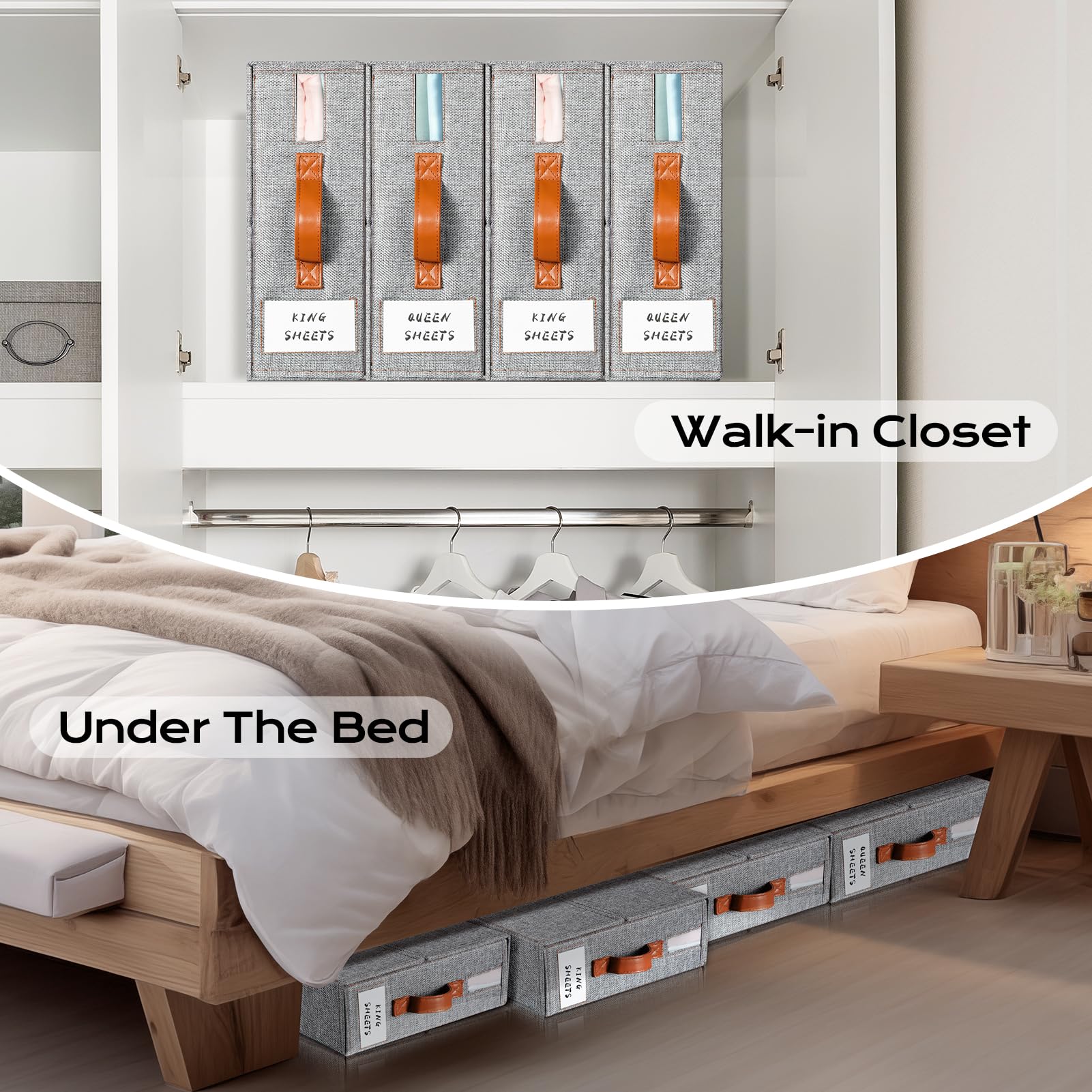 Yecaye bed sheet organizer contents visible without opening