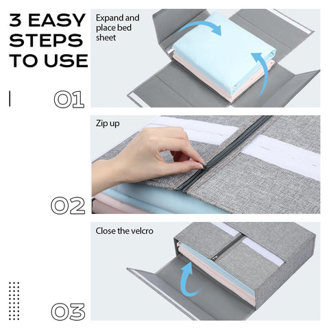 Yecaye bed sheet organizer folded flat for compact storage
