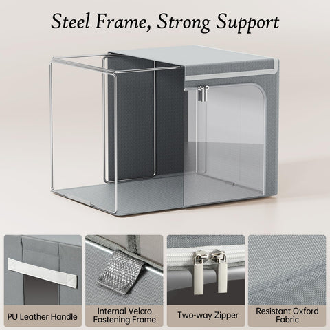 Yecaye bin with PU leather handles, portable and easy to carry.