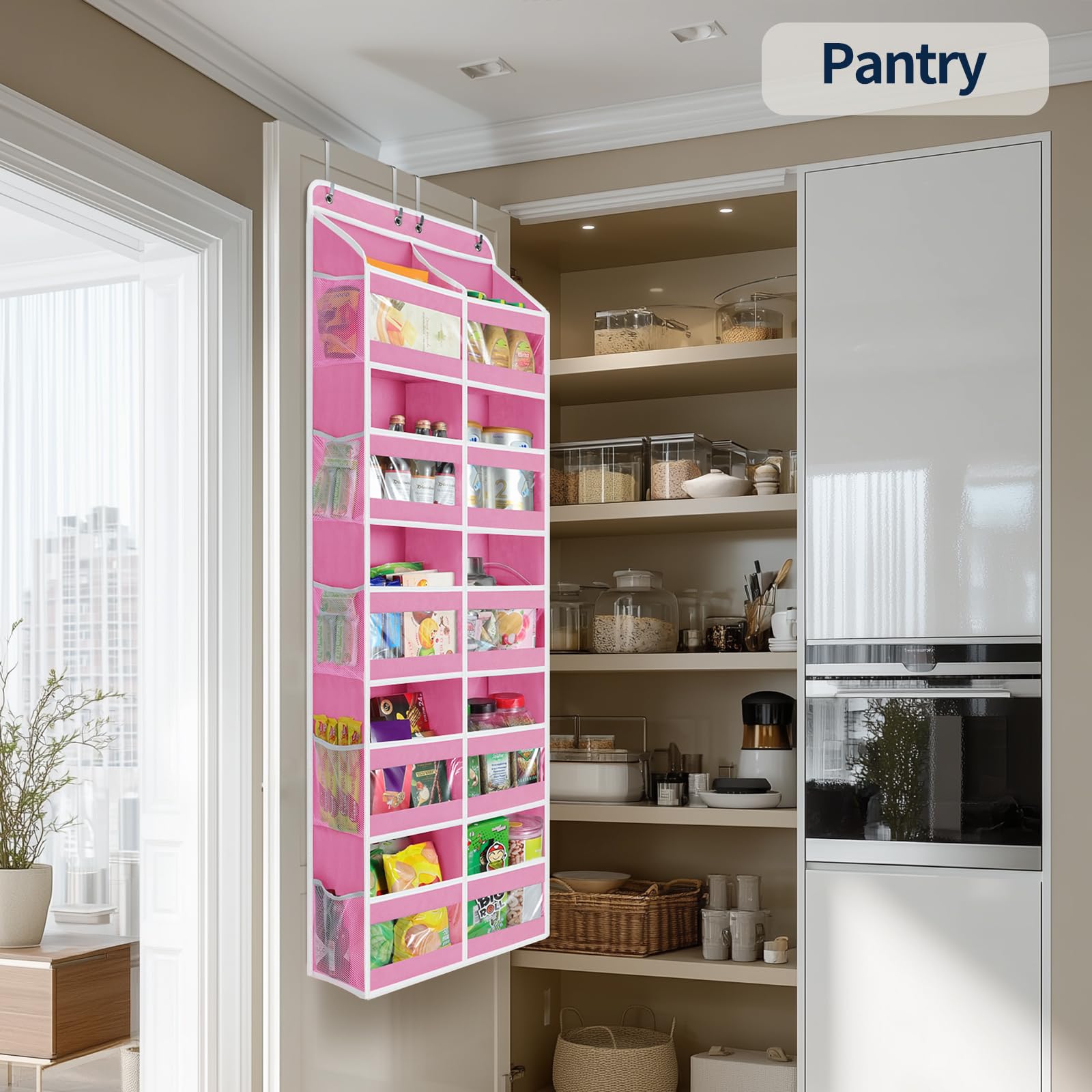 Yecaye slim profile preserves door clearance while expanding storage options.