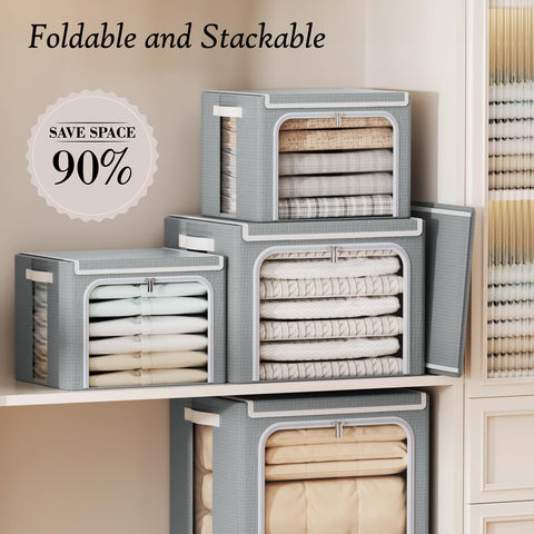 Yecaye foldable storage bin with lid and dual opening for flexibility.