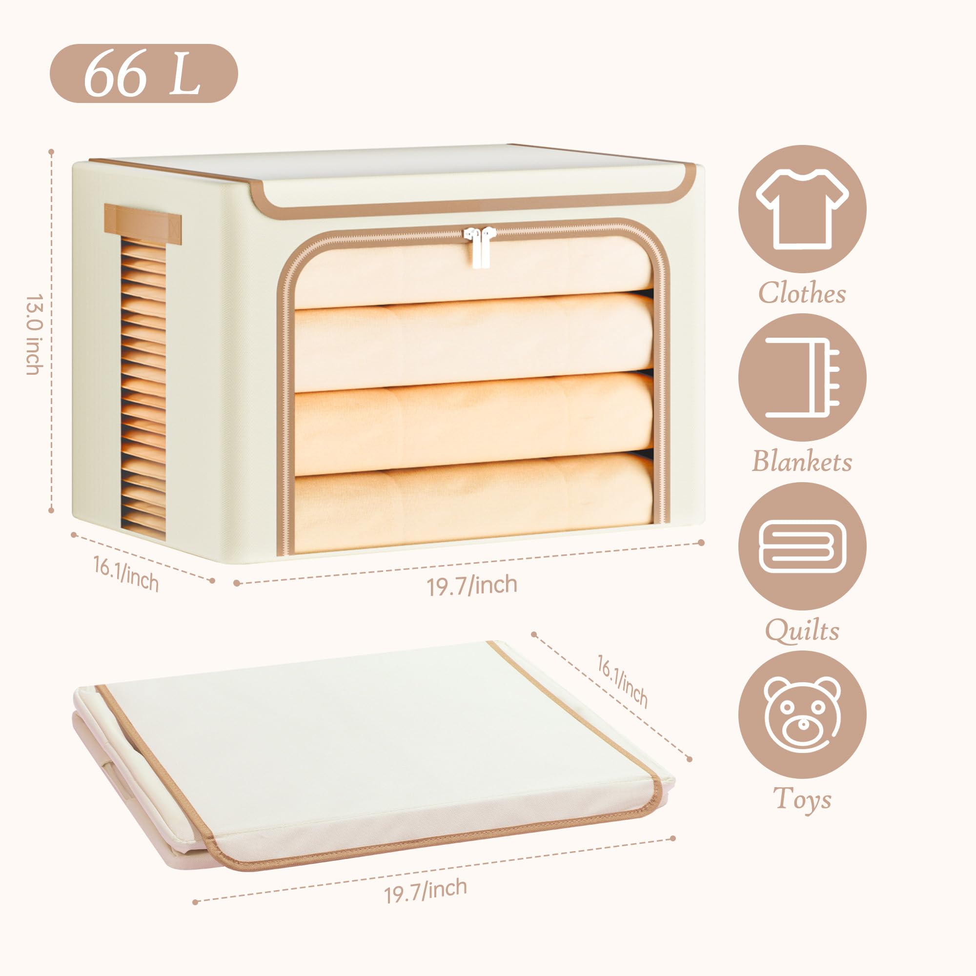 Yecaye foldable storage bin collapses for compact, easy stowage when not in use.