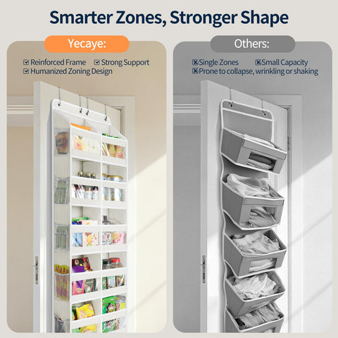 Yecaye see-through windows on the organizer provide at-a-glance visibility
