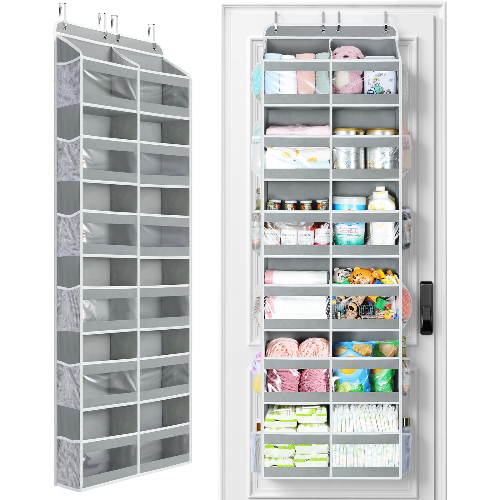 Yecaye over-the-door organizer 6-tier front view for clutter-free dorm storage.