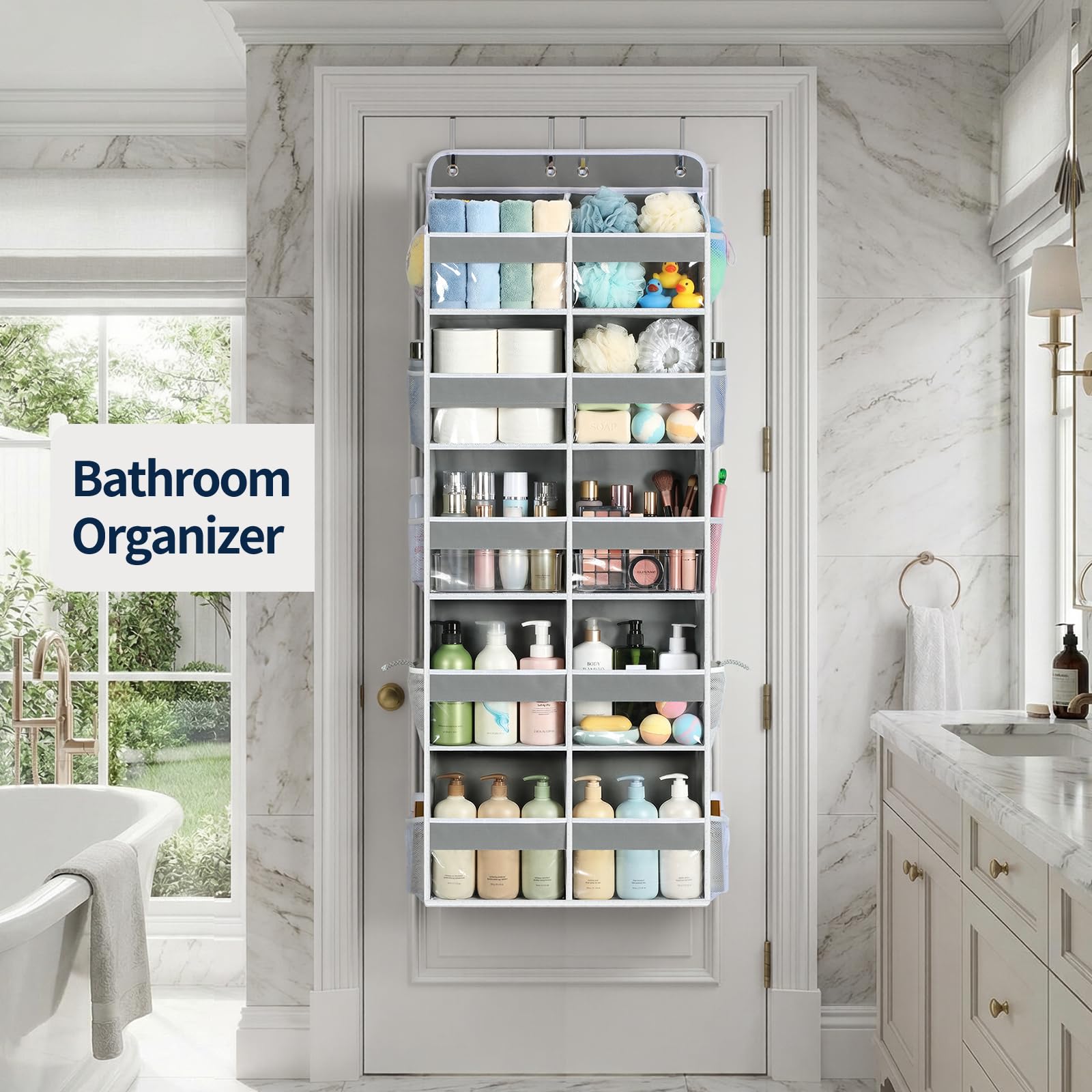 Yecaye organizer in bathroom storage for toiletries and towels