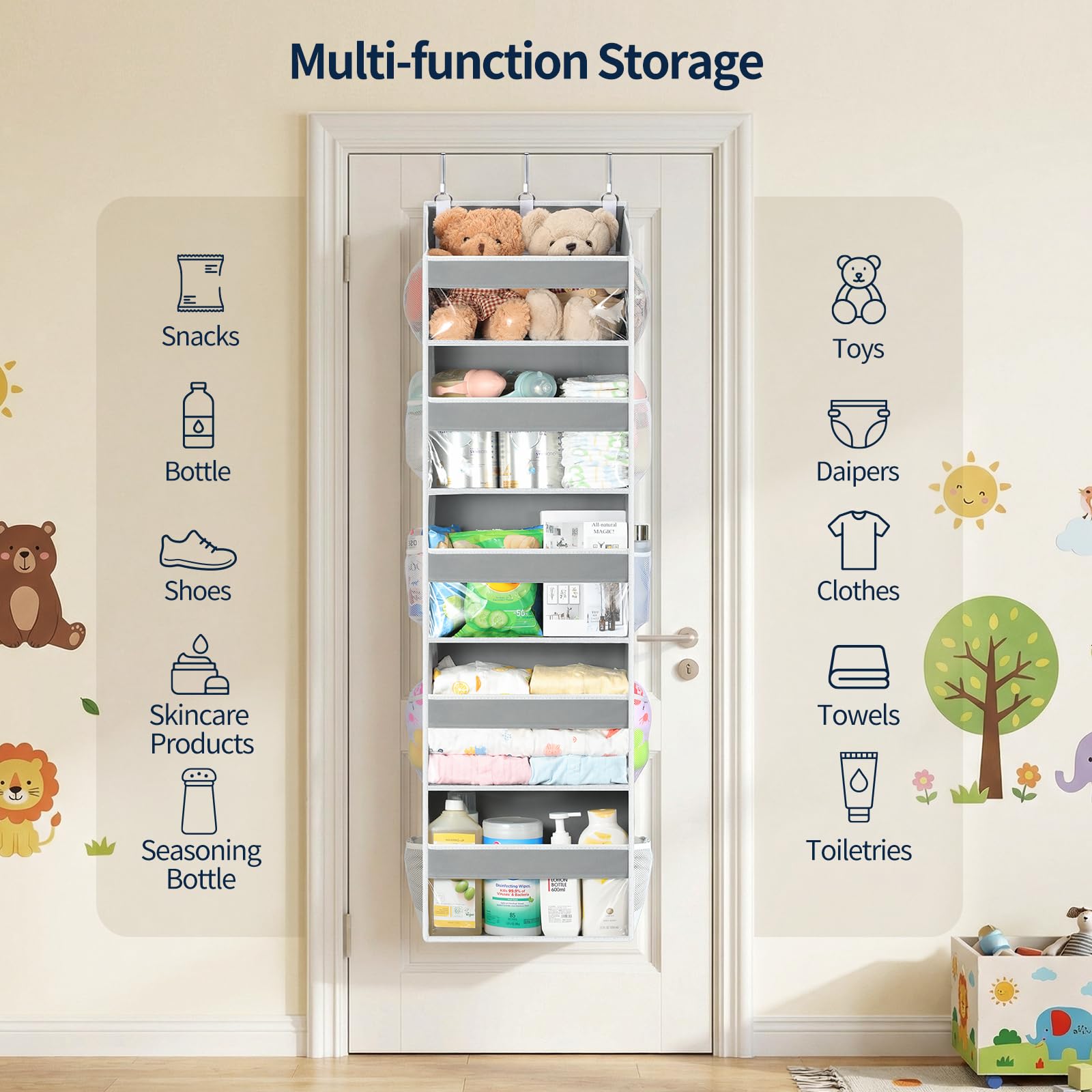 Yecaye over the door organizer ideal for bedroom and nursery storage