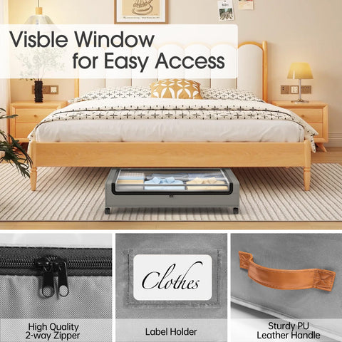 Yecaye rolling under-bed bins offer 66 lb capacity