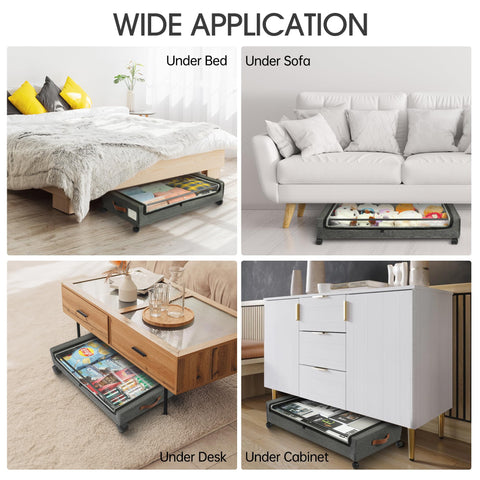 Yecaye under-bed storage ideal for clothes and shoes in dorm rooms.